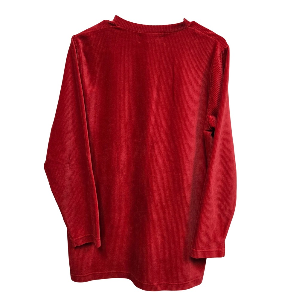 MOTHERHOOD Red Corduroy V Neck Long Sleeve Tunic Top Women's Medium - Picture 4 of 9